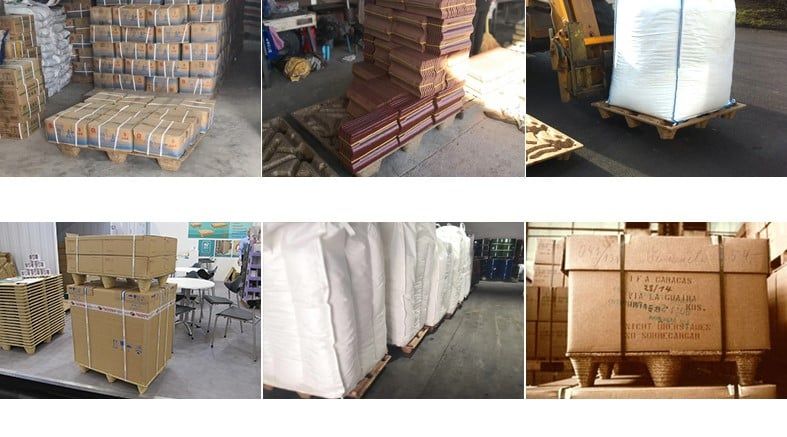 Pressed wood pallets application